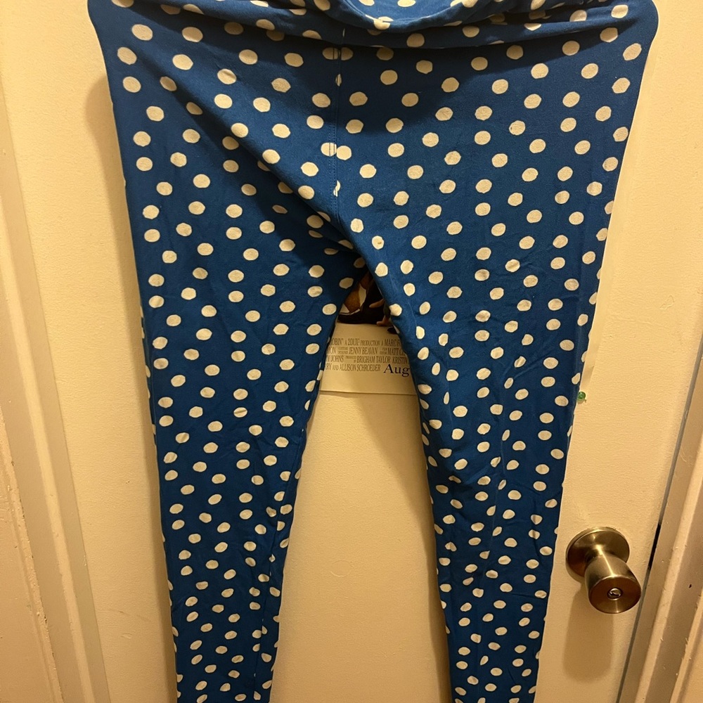 Leggings LuLaRoe  blue polka dot one size